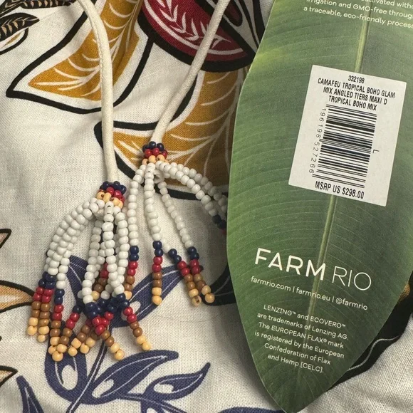 Farm Rio Boho Glam Maxi Dress NWT - Picture 8 of 8